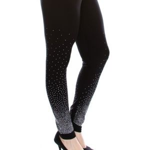 NWT VOCAL LEGGINGS SLIMMING rhinestones SM-4X slimming ATHLEISURE WEAR black